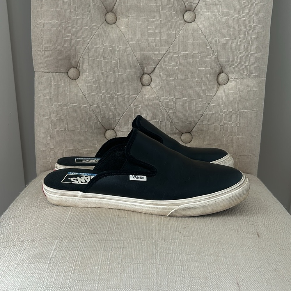 Vans Mules Suede Checkerboard Black Leather